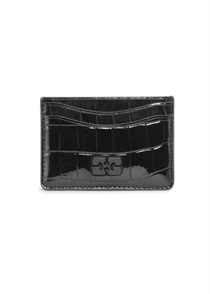 A6148 Ganni bou card holder patent croco Sort Ganni 